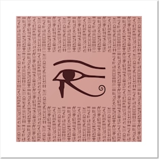 Oeil d'Horus, Egypte ancienne, hiéroglyphes, look vintage Posters and Art